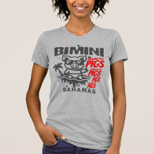 Bahamas Souvenir Gift: Bimini Bahamas Swimming Pig T-Shirt