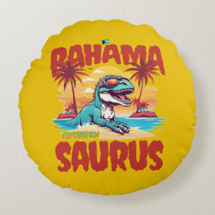 Bahamas Souvenir Gift : Eleuthera Bahama Saurus Round Cushion