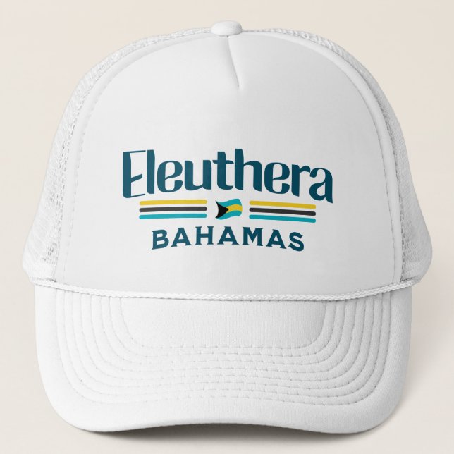 Bahamas Souvenir Gift : Eleuthera Bahamas Flag Trucker Hat (Front)