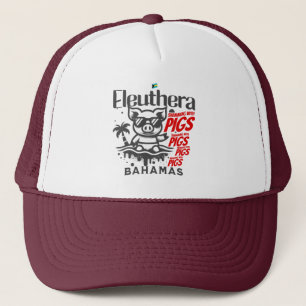 Bahamas Souvenir Gift : Eleuthera Bahamas Pigs Trucker Hat