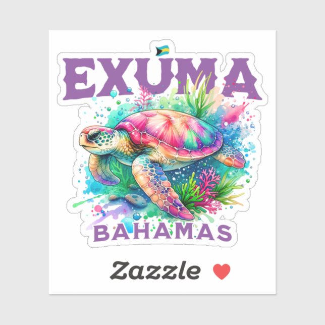 Bahamas Souvenir Gift : Exuma Bahamas Sea Turtle (Sheet)