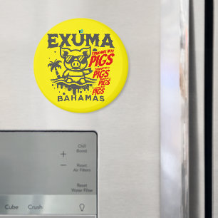 Bahamas Souvenir Gift: Exuma Bahamas Swimming Pigs Magnet