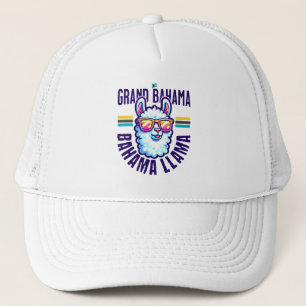 Bahamas Souvenir Gift : Grand Bahama Bahamas Llama Trucker Hat
