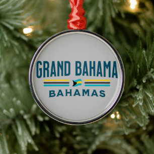 Bahamas Souvenir Gift : Grand Bahama Independence Metal Ornament