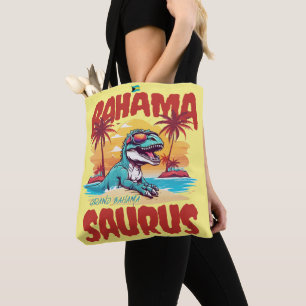 Bahamas Souvenir Gift : Grand Bahama Saurus T-Rex Tote Bag