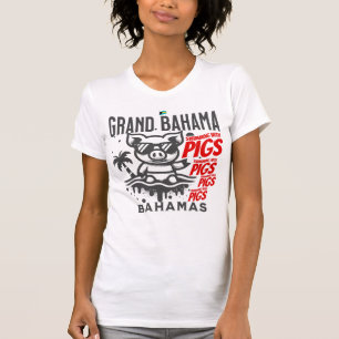 Bahamas Souvenir Gift : Grand Bahama Swimming Pigs T-Shirt