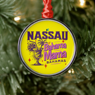 Bahamas Souvenir Gift : Nassau Bahamas Bahama Mama Metal Ornament