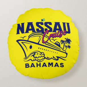 Bahamas Souvenir Gift : Nassau Bahamas Cruise Round Cushion