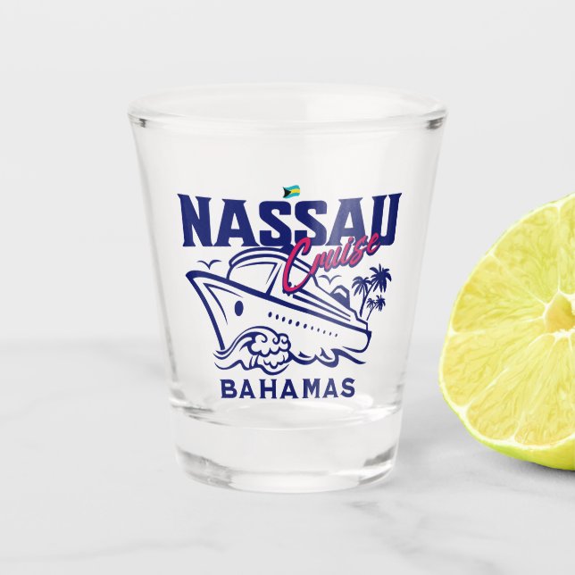 Bahamas Souvenir Gift : Nassau Bahamas Cruise Shot Glass (Front)