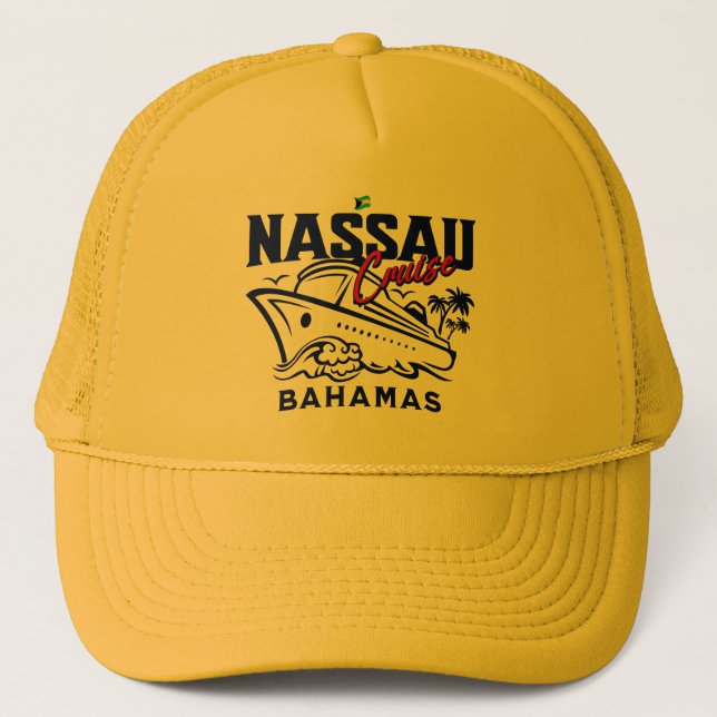 Bahamas Souvenir Gift : Nassau Bahamas Cruise Trucker Hat (Front)