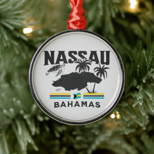 Bahamas Souvenir Gift: Nassau Bahamas Independence Metal Ornament