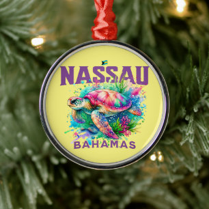 Bahamas Souvenir Gift : Nassau Bahamas Sea Turtle Metal Ornament