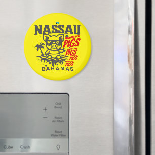 Bahamas Souvenir Gift: Nassau Bahamas Swimming Pig Magnet