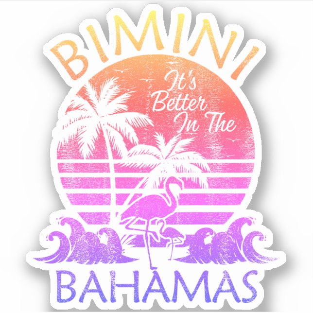 Bahamas Sticker Bimini Vacation Beach Cruise (Front)