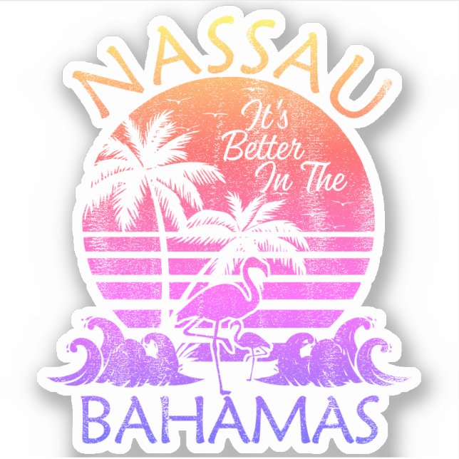 Bahamas Sticker Nassau Vacation Beach Cruise (Front)