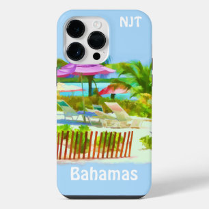 Bahamas Summer Vacation Beach Scene - Painterly iPhone 14 Pro Max Case