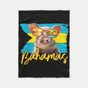 Bahamas Swimming Pig Caribbean Beach Trips Summer Fleece Blanket