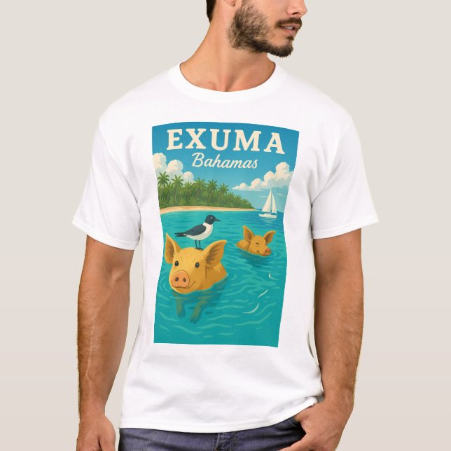 Bahamas Swimming Pigs Tropical Beach Exuma 2025 T-Shirt (Front)