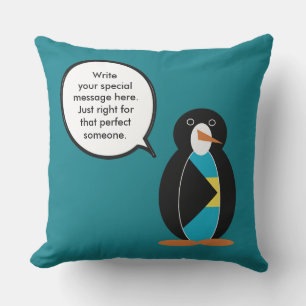 Bahamas Talking Ms Penguin Cushion