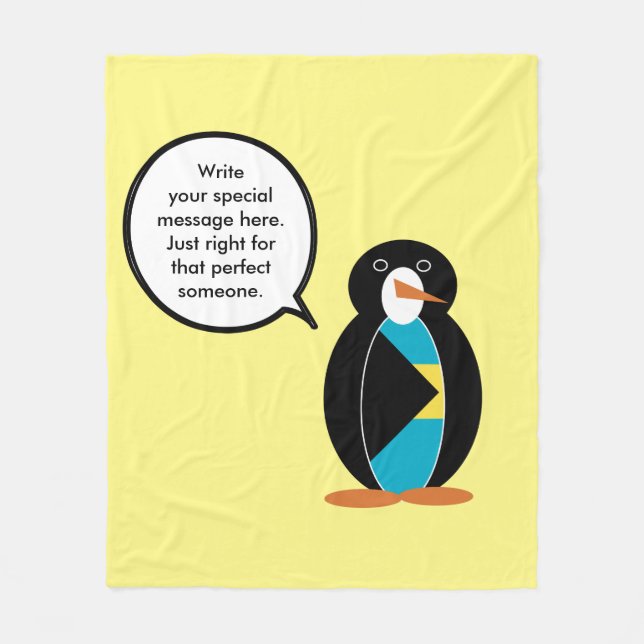 Bahamas Talking Ms Penguin  Fleece Blanket (Front)