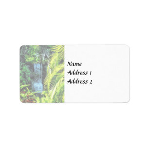 Bahamas - Tropical Waterfall Label