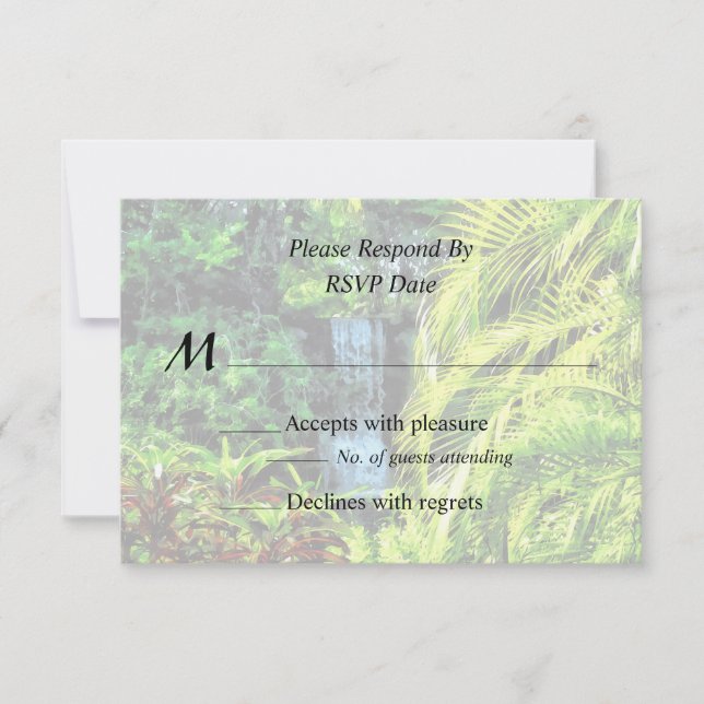 Bahamas - Tropical Waterfall RSVP Card (Front)