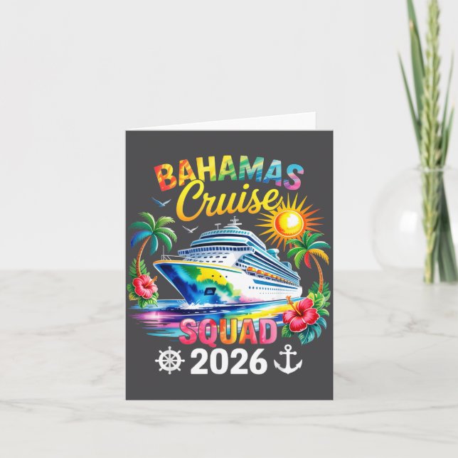 Bahamas Vacation 2026 Squad Family Friends Matchin Card (Front)