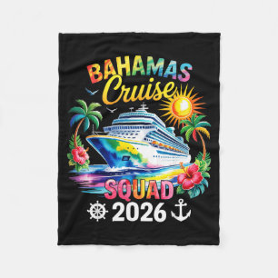 Bahamas Vacation 2026 Squad Family Friends Matchin Fleece Blanket