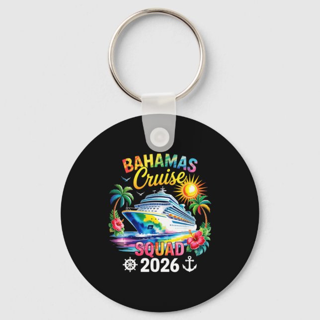 Bahamas Vacation 2026 Squad Family Friends Matchin Key Ring (Front)
