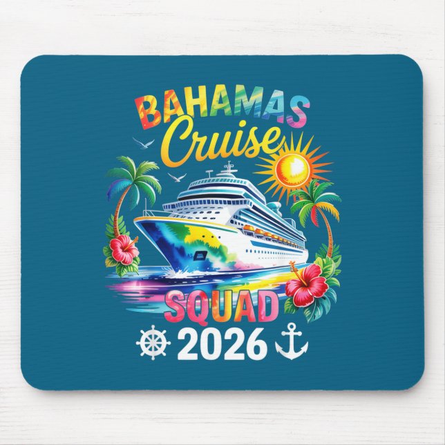 Bahamas Vacation 2026 Squad Family Friends Matchin Mouse Pad (Front)