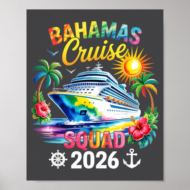 Bahamas Vacation 2026 Squad Family Friends Matchin Poster (Front)