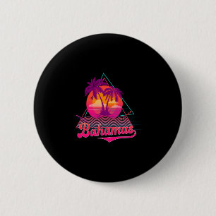 Bahamas vacation retro 80s beach souvenir 6 cm round badge