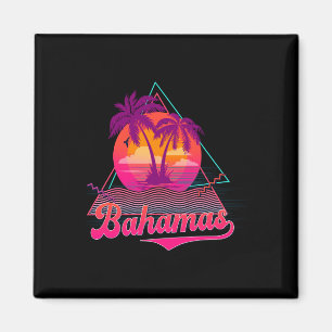 Bahamas vacation retro 80s beach souvenir magnet