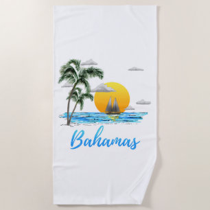 Bahamas Vacation Sailing Beach Towel