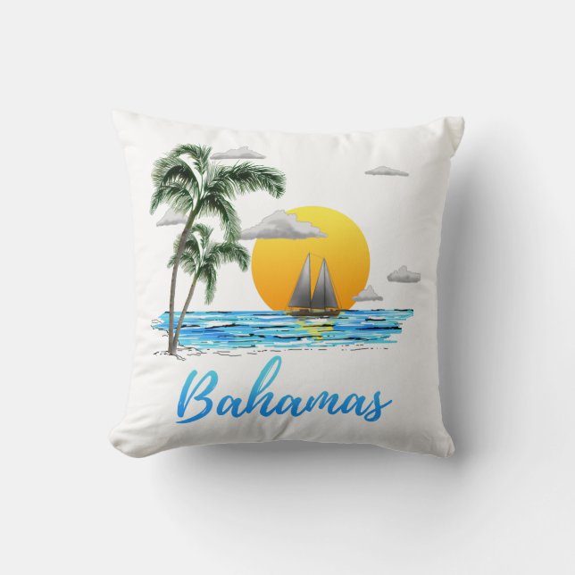 Bahamas Vacation Sailing Cushion (Front)