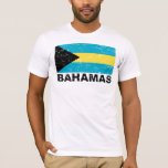 Bahamas Vintage Flag T-Shirt<br><div class="desc">This is a vintage design of the The Bahamas flag.</div>