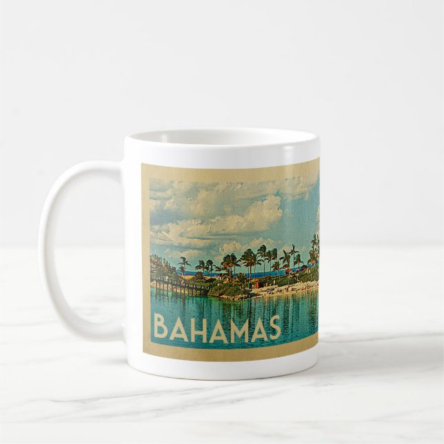 Bahamas Vintage Travel Coffee Mug (Left)