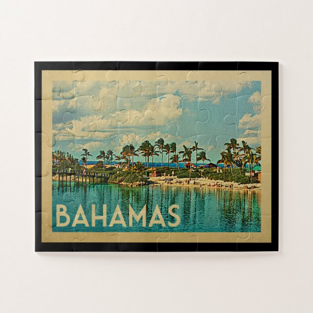 Bahamas Vintage Travel Jigsaw Puzzle (Horizontal)
