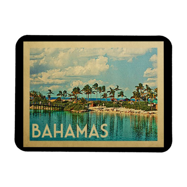 Bahamas Vintage Travel Magnet (Horizontal)