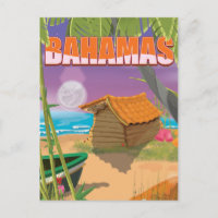 Bahamas vintage travel poster