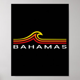 Bahamas Waves Vintage Mens Womens Girls Boys Poster