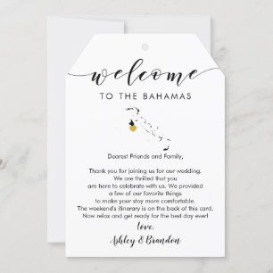 Bahamas Wedding Welcome Tag, Letter Itinerary