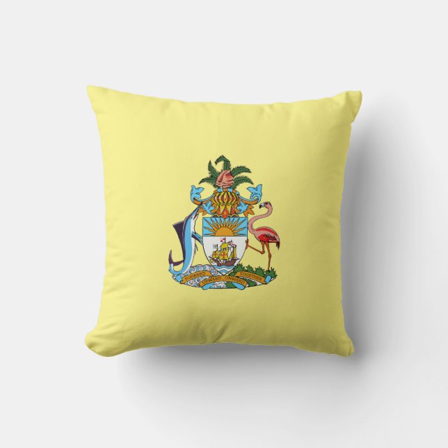 Bahamas with Coat of Arms (Caribbean Paradise) Cushion (Front)