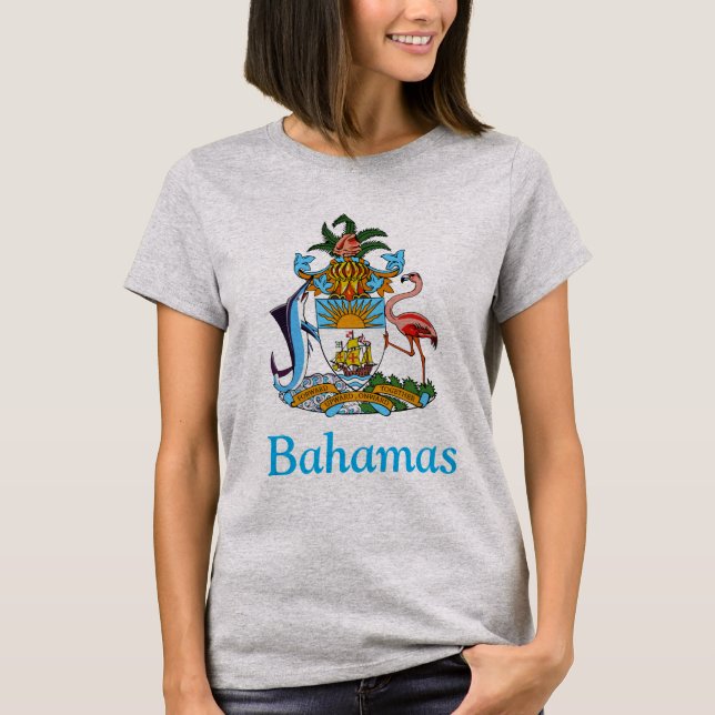 Bahamas with Coat of Arms (Island Paradise) T-Shirt (Front)
