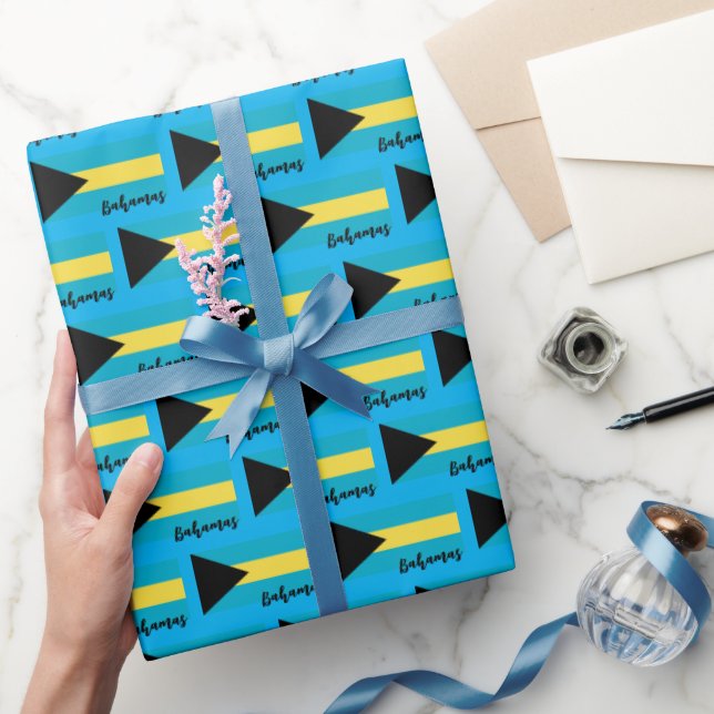 Bahamas Wrapping Paper, Bahamas Flag patriotic Paper (Gifting)