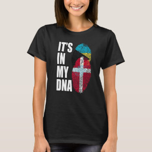 Bahamian And Danish Mix DNA Flag Heritage T-Shirt