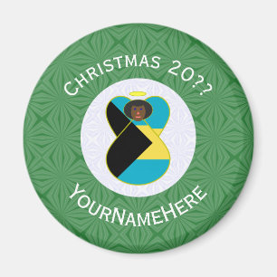 Bahamian Dark Angel Christmas Flag Personalised Magnet