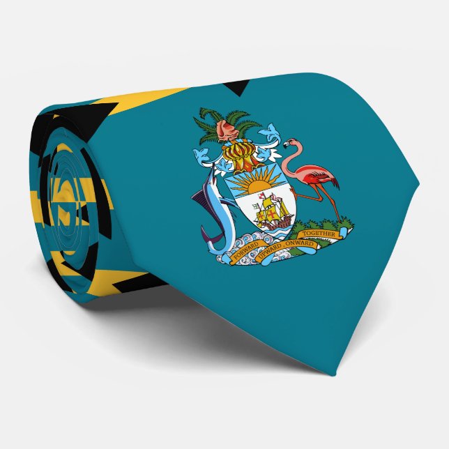 Bahamian Flag & Coat of Arms, Flag of The Bahamas Tie (Rolled)