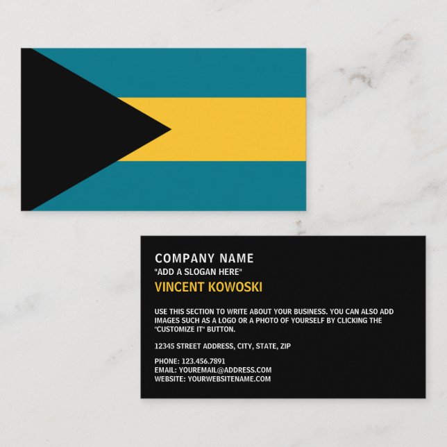 Bahamian Flag, Flag of The Bahamas Business Card (Front/Back)
