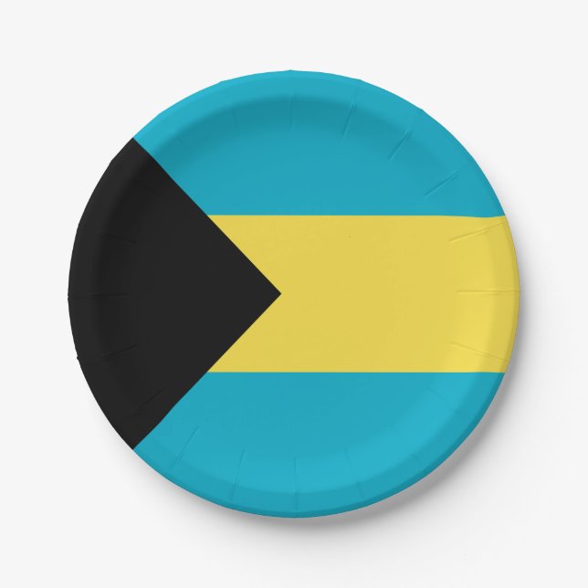 Bahamian Flag Paper Plate (Front)